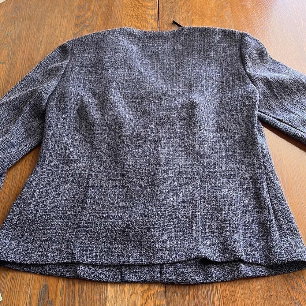NWT Danny & Nicole 2 piece tweed ruffled skirt and jacket violet/black size 8 - Picture 16 of 16